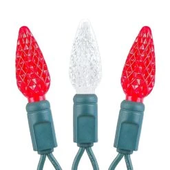 Red And White 70 LED C6 Strawberry Mini Lights Commercial Grade Green Wire -Christmas Lights Series 0026051 red and white 70 led c6 strawberry mini lights commercial grade green wire