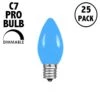 C7 Pro - Frosted Blue - Glass LED Replacement Bulbs - 25 Pack***ON SALE***