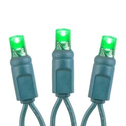 Coaxial 50 LED Green 6" Spacing Green Wire -Christmas Lights Series 0026209 coaxial 50 led green 6 spacing green wire