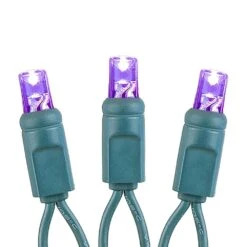 50 LED Battery Operated Lights Purple Green WIre -Christmas Lights Series 0026240 50 led battery operated lights purple green wire