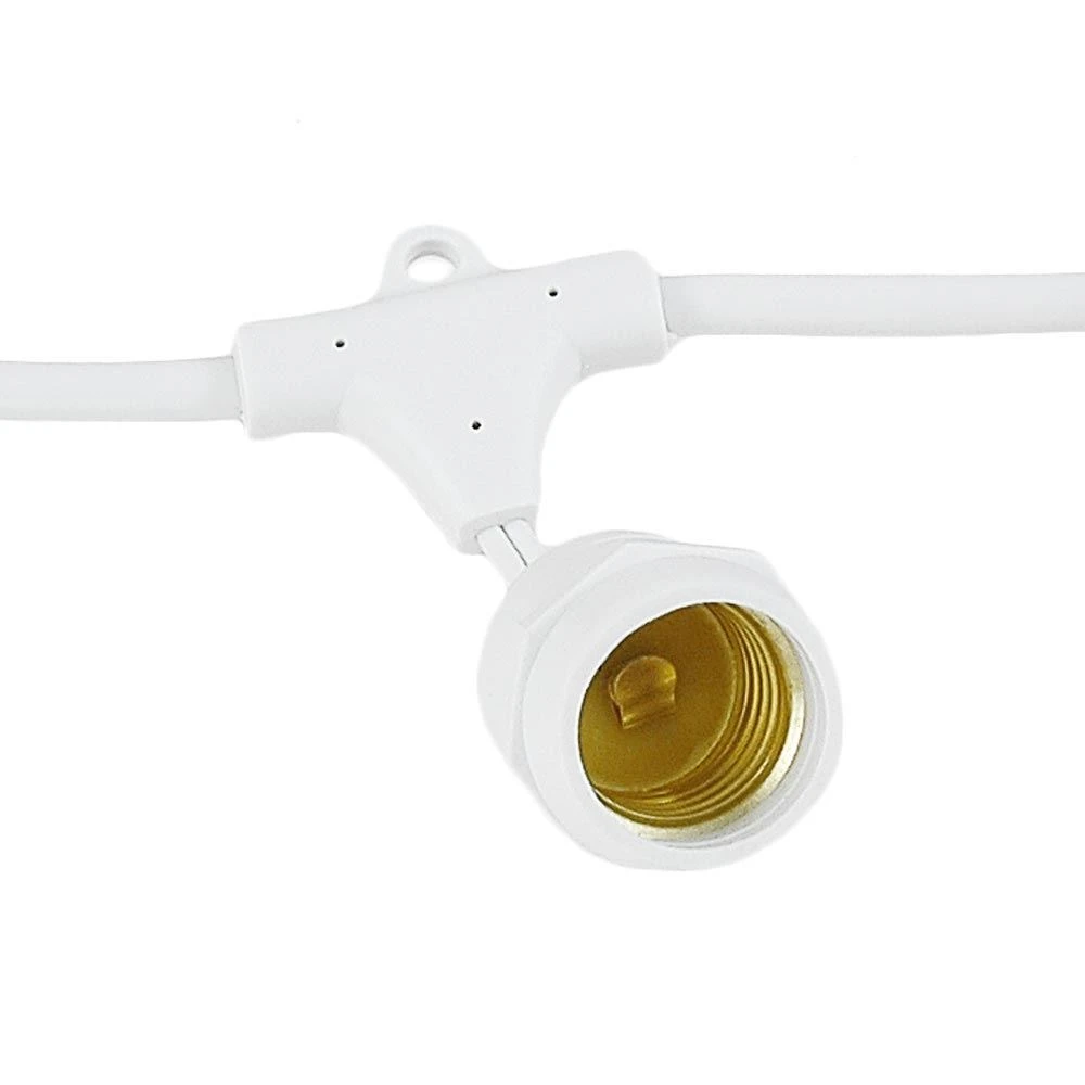 24 LED Warm White S14 Commercial Grade Suspended Light String Set On 48' Of White Wire 5 24 LED Warm White S14 Commercial Grade Suspended Light String Set On 48' Of White Wire - Image 5