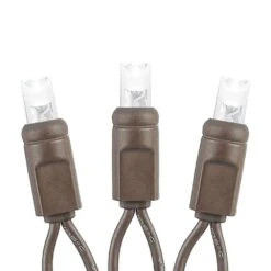 Commercial Grade Wide Angle 100 LED Pure White 50' Long On Brown Wire -Christmas Lights Series 0026309 commercial grade wide angle 100 led pure white 50 long on brown wire