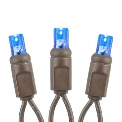 Commercial Grade Wide Angle 100 LED Blue 34' Long On Brown Wire -Christmas Lights Series 0026326 commercial grade wide angle 100 led blue 34 long on brown wire