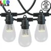 24 LED S14 Warm White Commercial Grade Light String Set On 48' Of Black Wire