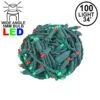 Commercial Grade Wide Angle 100 LED Red/Green 34' Long On Green Wire
