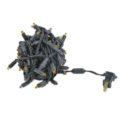 Commercial Grade Wide Angle 100 LED Purple/Amber 34' Long On Black Wire -Christmas Lights Series 0026611 commercial grade wide angle 100 led purpleamber 34 long on black wire