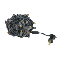 Commercial Grade Wide Angle 50 LED Purple/Amber 25' Long On Black Wire 9 Commercial Grade Wide Angle 50 LED Purple/Amber 25' Long On Black Wire -Christmas Lights Series 0026629 commercial grade wide angle 50 led purpleamber 25 long on black wire