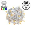 Commercial Grade Wide Angle 50 LED Amber 25' Long White Wire