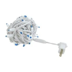 Commercial Grade Wide Angle 50 LED Blue 25' Long On White Wire -Christmas Lights Series 0026657 commercial grade wide angle 50 led blue 25 long on white wire