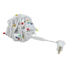 Commercial Grade Wide Angle 50 LED Multi 25' Long On White Wire -Christmas Lights Series 0026666 commercial grade wide angle 50 led multi 25 long on white wire