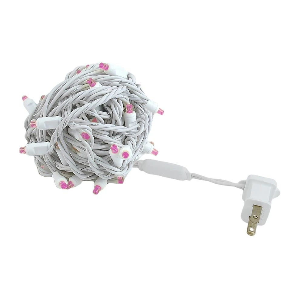 Commercial Grade Wide Angle 50 LED Pink 25' Long White Wire 6 Commercial Grade Wide Angle 50 LED Pink 25' Long White Wire - Image 6