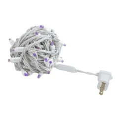 Commercial Grade Wide Angle 50 LED Purple 25' Long White Wire -Christmas Lights Series 0026676 commercial grade wide angle 50 led purple 25 long white wire
