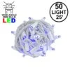 Commercial Grade Wide Angle 50 LED Purple 25' Long White Wire