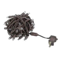 Commercial Grade Wide Angle 50 LED Warm White 25' Long On Brown Wire -Christmas Lights Series 0026694 commercial grade wide angle 50 led warm white 25 long on brown wire