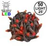 Commercial Grade Wide Angle 50 LED Red 25' Long On Brown Wire