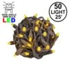 Commercial Grade Wide Angle 50 LED Yellow 25' Long On Brown Wire