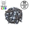 Commercial Grade Wide Angle 50 LED Pure White 25' Long On Brown Wire