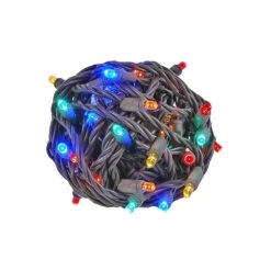 Commercial Grade Wide Angle 50 LED Multi 25' Long On Brown Wire -Christmas Lights Series 0026715 commercial grade wide angle 50 led multi 25 long on brown wire