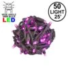Commercial Grade Wide Angle 50 LED Pink 25' Long On Brown Wire