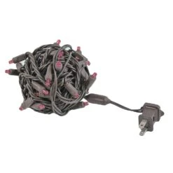 Commercial Grade Wide Angle 50 LED Pink 25' Long On Brown Wire -Christmas Lights Series 0026720 commercial grade wide angle 50 led pink 25 long on brown wire