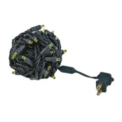 Commercial Grade Wide Angle 50 LED Yellow 25' Long On Black Wire -Christmas Lights Series 0026734 commercial grade wide angle 50 led yellow 25 long on black wire