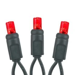Commercial Grade Wide Angle 50 LED Red 25' Long On Black Wire -Christmas Lights Series 0026739 commercial grade wide angle 50 led red 25 long on black wire