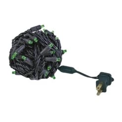 Commercial Grade Wide Angle 50 LED Green 25' Long On Black Wire -Christmas Lights Series 0026746 commercial grade wide angle 50 led green 25 long on black wire