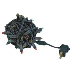 Commercial Grade Wide Angle 50 LED Multi 25' Long On Black Wire -Christmas Lights Series 0026750 commercial grade wide angle 50 led multi 25 long on black wire