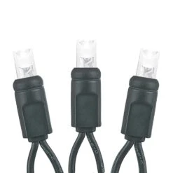 Commercial Grade Wide Angle 50 LED Pure White 25' Long On Black Wire 8 Commercial Grade Wide Angle 50 LED Pure White 25' Long On Black Wire -Christmas Lights Series 0026759 commercial grade wide angle 50 led pure white 25 long on black wire