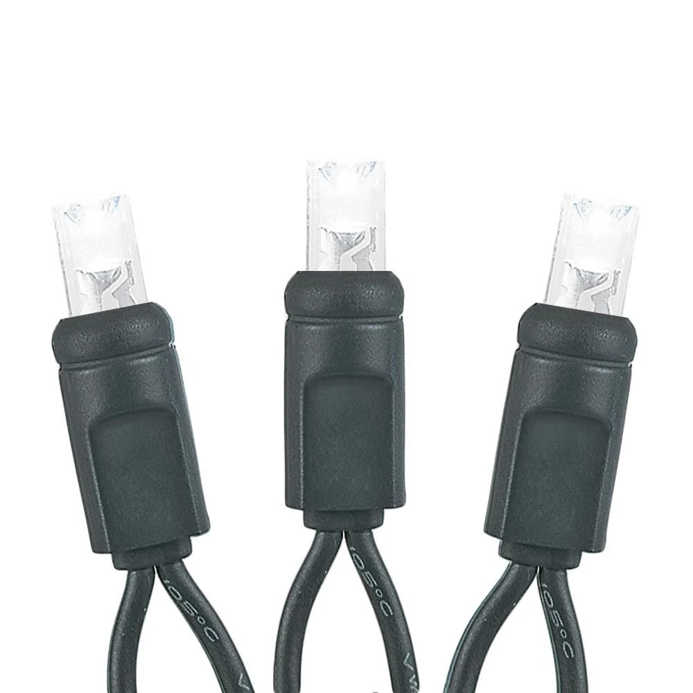 Commercial Grade Wide Angle 50 LED Pure White 25' Long On Black Wire 4 Commercial Grade Wide Angle 50 LED Pure White 25' Long On Black Wire - Image 4