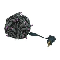 Commercial Grade Wide Angle 50 LED Purple 25' Long On Black Wire -Christmas Lights Series 0026767 commercial grade wide angle 50 led purple 25 long on black wire