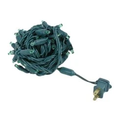 Commercial Grade Wide Angle 50 LED Green 25' Long On Green Wire -Christmas Lights Series 0026774 commercial grade wide angle 50 led green 25 long on green wire