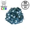 Commercial Grade Wide Angle 50 LED Pure White 25' Long On Green Wire