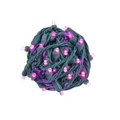 Commercial Grade Wide Angle 50 LED Pink 25' Long On Green Wire -Christmas Lights Series 0026794 commercial grade wide angle 50 led pink 25 long on green wire