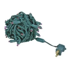 Commercial Grade Wide Angle 50 LED Purple 25' Long On Green Wire -Christmas Lights Series 0026799 commercial grade wide angle 50 led purple 25 long on green wire
