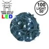 Commercial Grade Wide Angle 100 LED Pure White 50' Long On Green Wire
