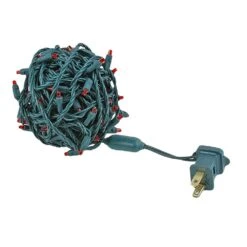 Commercial Grade Wide Angle 100 LED Red 34' Long On Green Wire -Christmas Lights Series 0026845 commercial grade wide angle 100 led red 34 long on green wire