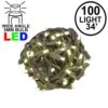 Commercial Grade Wide Angle 100 LED Warm White 34' Long On Brown Wire