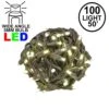 Commercial Grade Wide Angle 100 LED Warm White 50' Long On Brown Wire