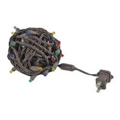 Commercial Grade Wide Angle 100 LED Multi 50' Long On Brown Wire -Christmas Lights Series 0026882 commercial grade wide angle 100 led multi 50 long on brown wire