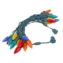 25 Multi-Colored Ceramic LED C9 Pre-Lamped String Lights Green Wire -Christmas Lights Series 0027052 25 multi colored ceramic led c9 pre lamped string lights green wire