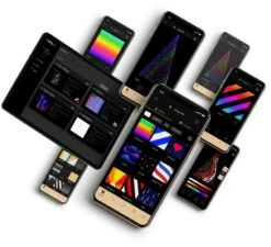 Twinkly Pro Curtain Lights RGB Capsule 5 Drops(5x50 Capsule/LED) LED With 4" Drop Spacing On Transparent Wire -Christmas Lights Series 0027496 twinkly pro curtain lights rgb capsule 5 drops5x50 capsuleled led with 4 drop spacing on transparent