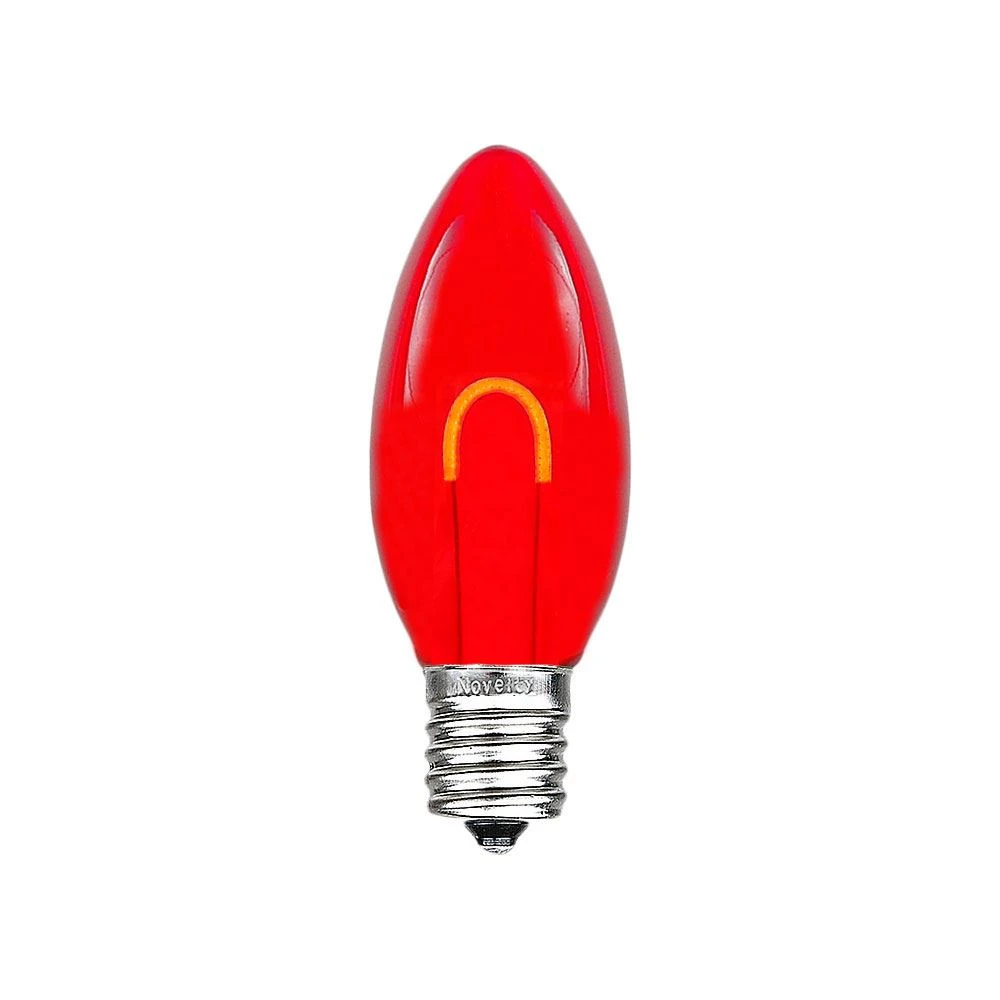 Red C9 U-Shaped LED Plastic Flex Filament Replacement Bulbs 25 Pack 3 Red C9 U-Shaped LED Plastic Flex Filament Replacement Bulbs 25 Pack - Image 3
