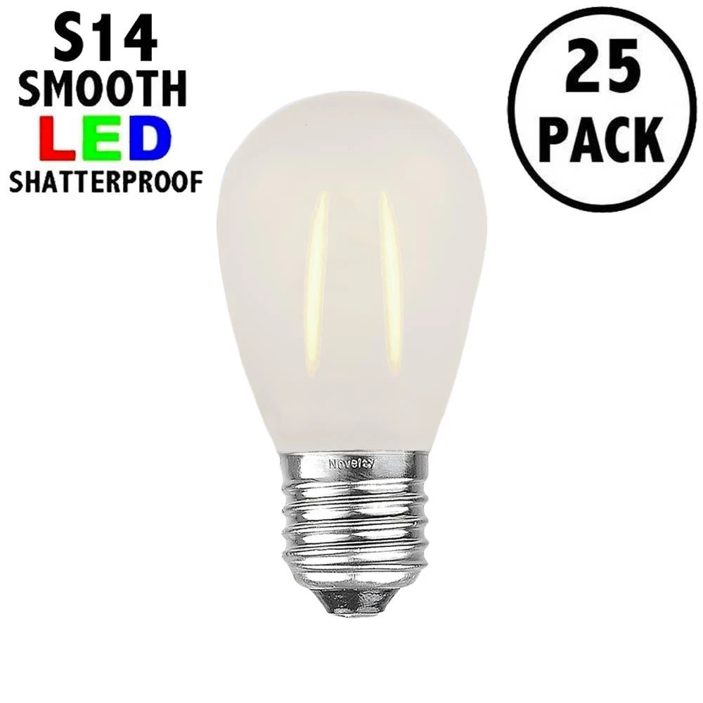 Frosted Warm White S14 LED Plastic Filament Medium Base E26 Bulbs - 25pk 2 Frosted Warm White S14 LED Plastic Filament Medium Base E26 Bulbs - 25pk - Image 2