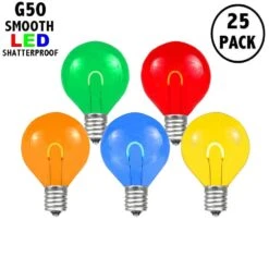 Multi Colored G50 U-Shaped LED Plastic Flex Filament Replacement Bulbs 25 Pack -Christmas Lights Series 0027809 multi colored g50 u shaped led plastic flex filament replacement bulbs 25 pack