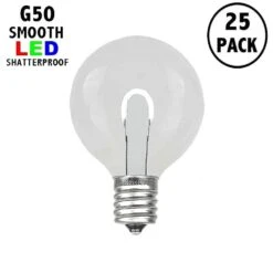 Pure White G50 U-Shaped LED Plastic Flex Filament Replacement Bulbs 25 Pack -Christmas Lights Series 0027815 pure white g50 u shaped led plastic flex filament replacement bulbs 25 pack