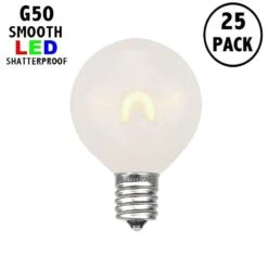 Warm White Satin G50 U-Shaped LED Plastic Flex Filament Replacement Bulbs 25 Pack -Christmas Lights Series 0027819 warm white satin g50 u shaped led plastic flex filament replacement bulbs 25 pack