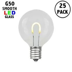 Warm White G50 U-Shaped LED Glass Flex Filament Replacement Bulbs 25 Pack
