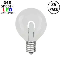 Pure White G40 U-Shaped LED Plastic Flex Filament Replacement Bulbs 25 Pack -Christmas Lights Series 0027846 pure white g40 u shaped led plastic flex filament replacement bulbs 25 pack