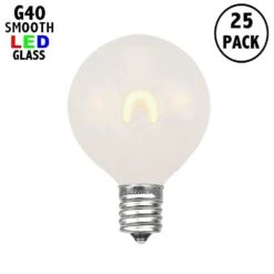 Warm White Satin Glass G40 U-Shaped LED Plastic Flex Filament Replacement Bulbs 25 Pack 10 Warm White Satin Glass G40 U-Shaped LED Plastic Flex Filament Replacement Bulbs 25 Pack -Christmas Lights Series 0027853 warm white satin glass g40 u shaped led plastic flex filament replacement bulbs 25 pack